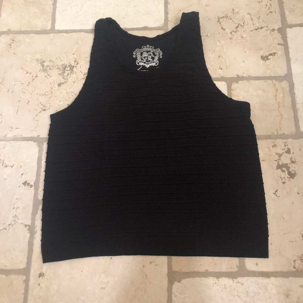 Sugar lips black ribbed crop top